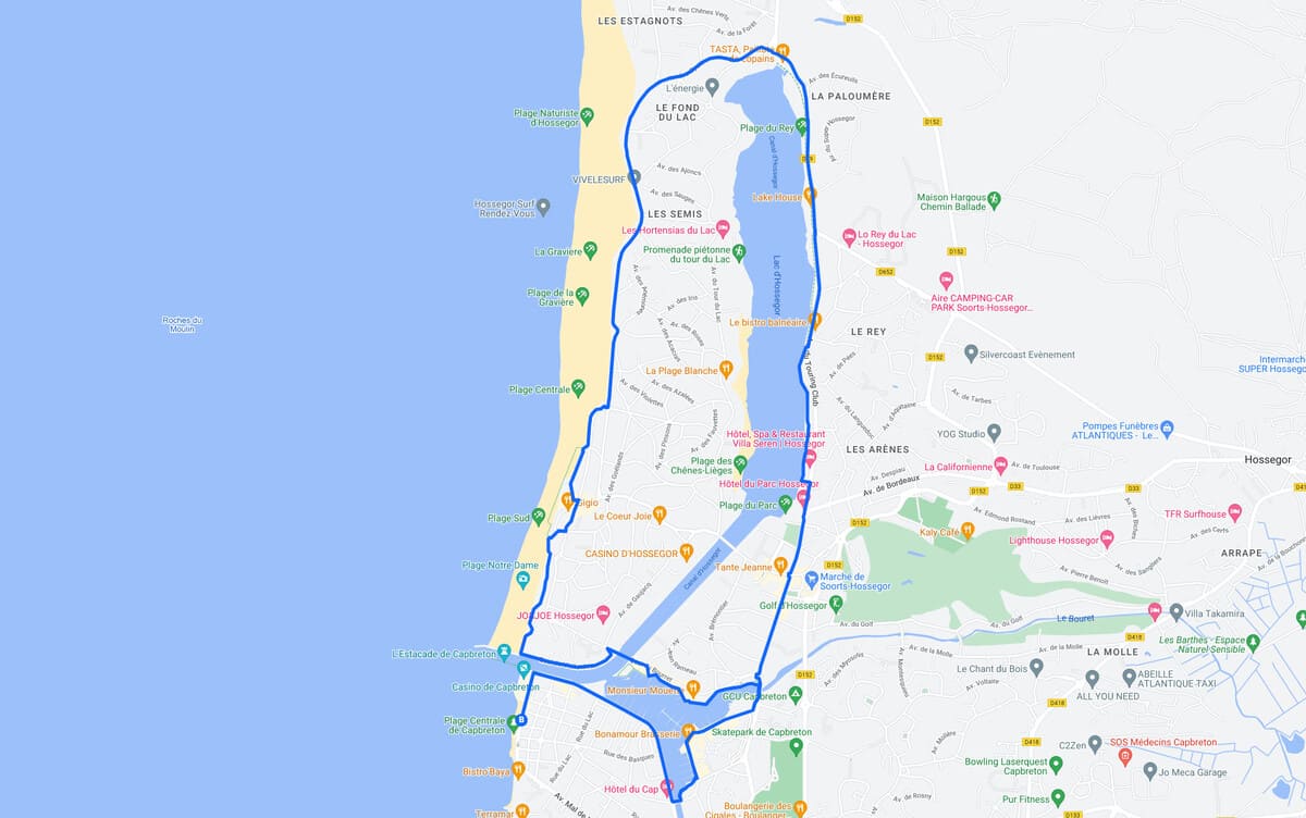 Paseo en bicicleta por el lago Hossegor